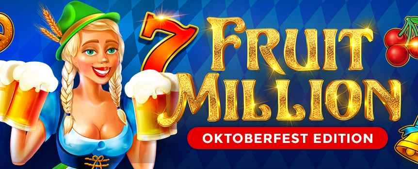 Start playing the Fruit Million online slot today at Joe Fortune and see if you can cover a payline with sevens and win a stunning 3,000x your payline bet!